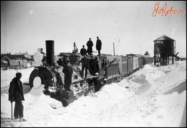 Железная дорога (поезда, паровозы, локомотивы, вагоны) - Поезд в снежных заносах