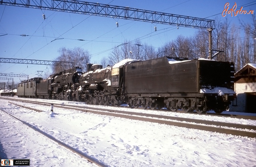 Железная дорога (поезда, паровозы, локомотивы, вагоны) - Сплотка паровозов ФД20-1679 и ЛВ-0333 на ст.Хреновая