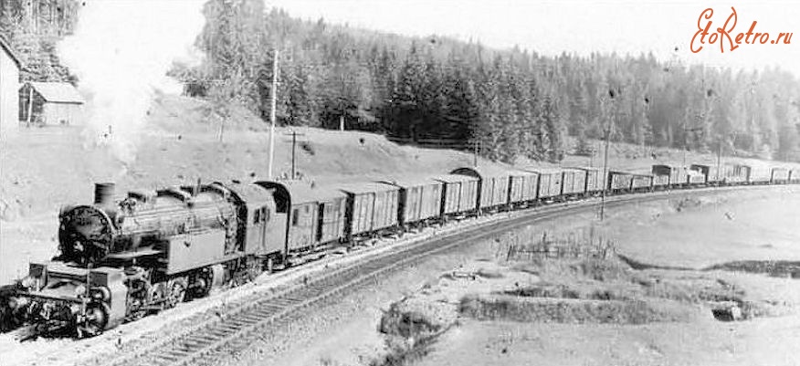 Железная дорога (поезда, паровозы, локомотивы, вагоны) - Танк-паровоз BR96 021 с поездом