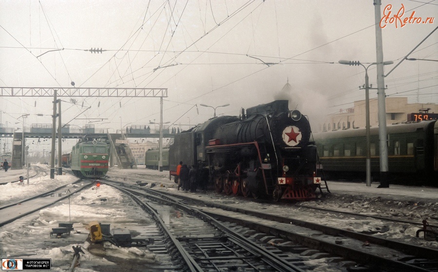 Железная дорога (поезда, паровозы, локомотивы, вагоны) - Паровоз Л-3011 на ст.Казань
