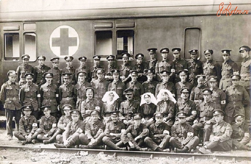 Железная дорога (поезда, паровозы, локомотивы, вагоны) - Персонал санитарного поезда британского Красного Креста