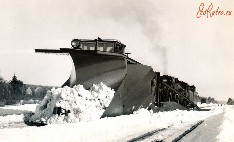 Железная дорога (поезда, паровозы, локомотивы, вагоны) - Снегоочиститель таранного типа