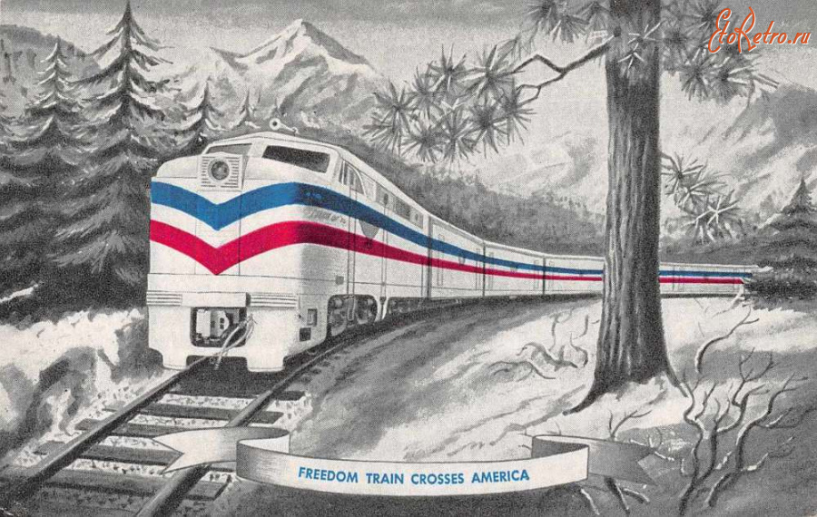 Железная дорога (поезда, паровозы, локомотивы, вагоны) - Поезд Свободы пересекает Америку