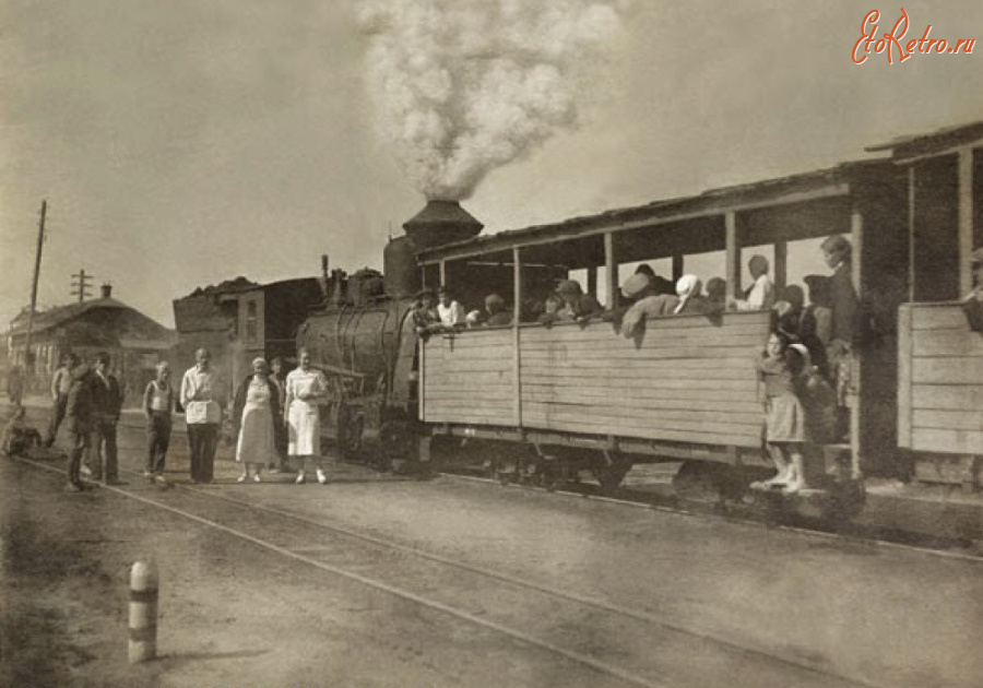 Железная дорога (поезда, паровозы, локомотивы, вагоны) - Пассажирский поезд узкоколейной ж.д.