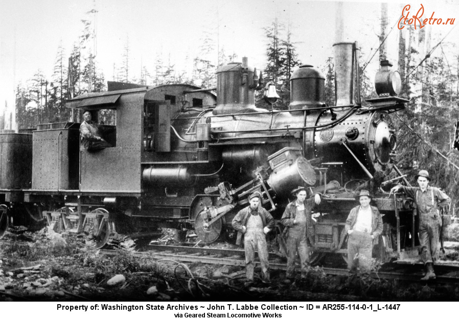 Железная дорога (поезда, паровозы, локомотивы, вагоны) - Паровоз №1371 системы Климакс постройки 1915 г.