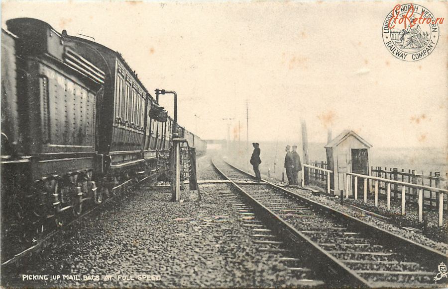 Железная дорога (поезда, паровозы, локомотивы, вагоны) - Ожидание почты с проходящего поезда