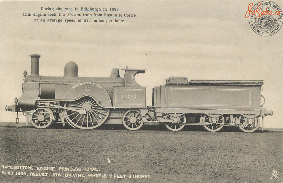 Железная дорога (поезда, паровозы, локомотивы, вагоны) - Паровоз Рэмсботтом Принцесса Роял 134