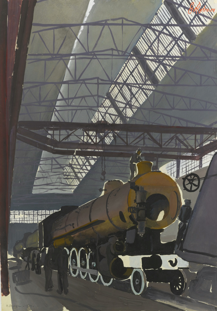 Железная дорога (поезда, паровозы, локомотивы, вагоны) - Рабочие Луганского паровозостроительного завода
