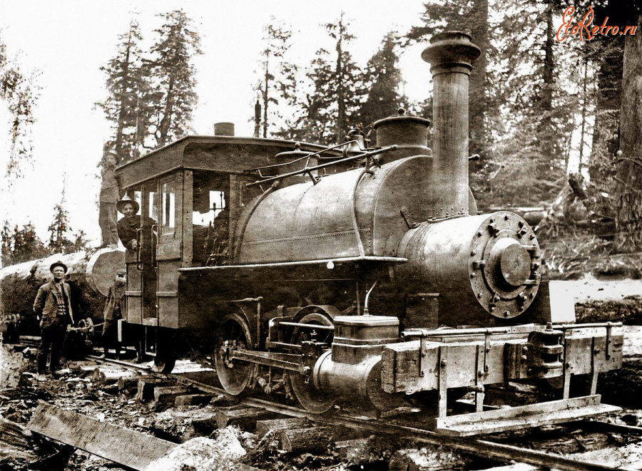 Железная дорога (поезда, паровозы, локомотивы, вагоны) - Паровозы на лесозаготовках