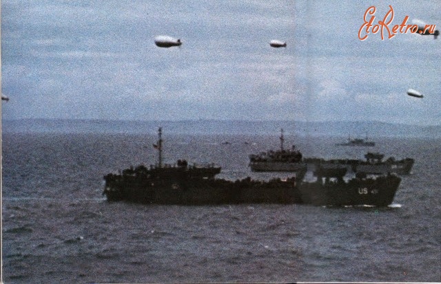 Корабли - Конвой союзных кораблей с аэростатами заграждения