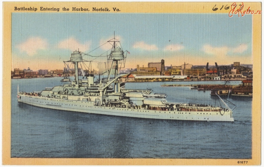 Корабли - Линкор ВМФ США в гавани Норфолк, 1930-1945