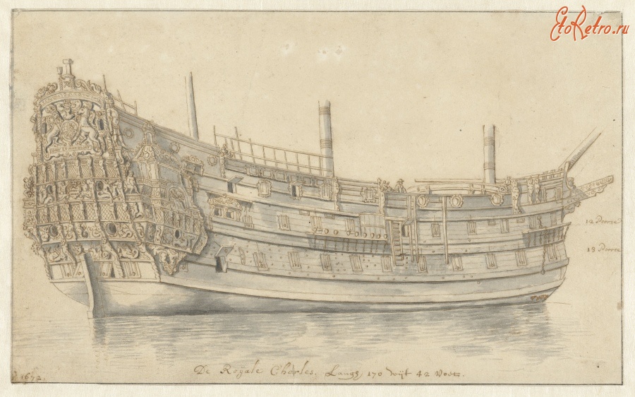 Корабли - Корабль Нэсби, Королевский Чарльз, 1672