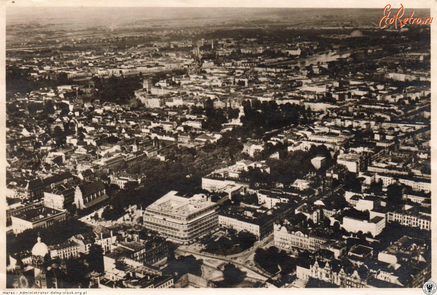 Вроцлав - Вроцлав.  Панорама міста з висоти.