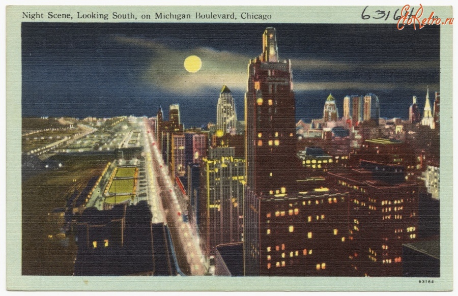 Чикаго - Ночной Чикаго и Бульвар Мичиган, 1930-1945