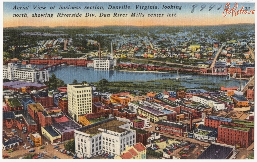 Штат Виргиния - Общий вид деловой части города Данвилл, Виргиния