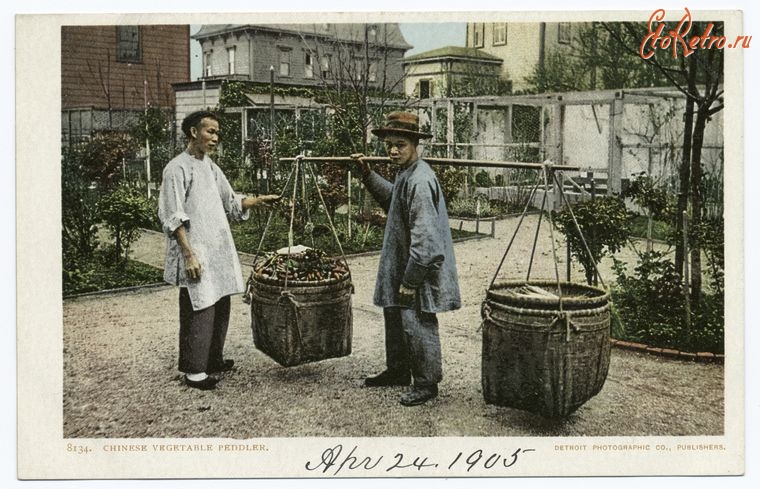 Сан-Франциско - Сан-Франциско. Чайнатаун. Торговец овощами, 1900-1905
