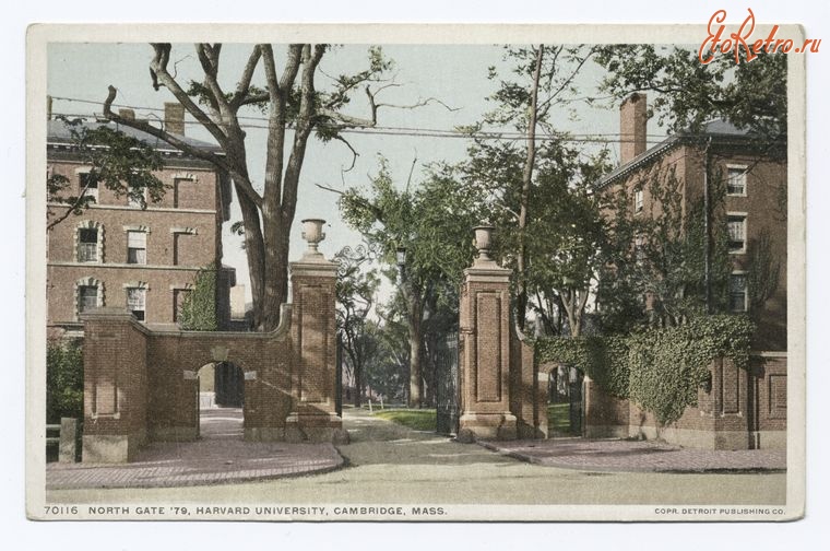 Штат Массачусетс - Кембридж. Гарвард. Северные ворота, 1898-1931