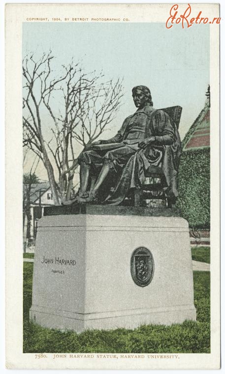 Штат Массачусетс - Кембридж. Статуя Джона Гарварда, 1904