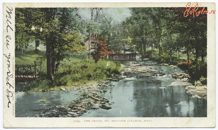 Штат Массачусетс - Холиок. Колледж Маунт-Холиок,  ручей. 1900