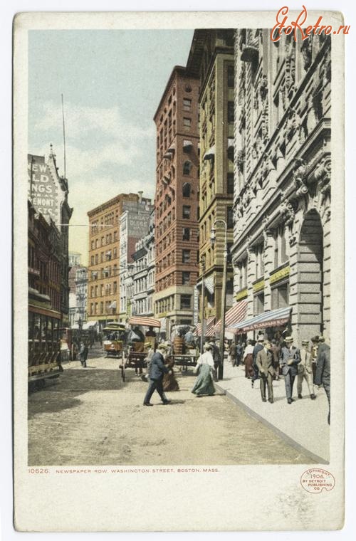 Бостон - Бостон. Вашингтон-стрит, 1906