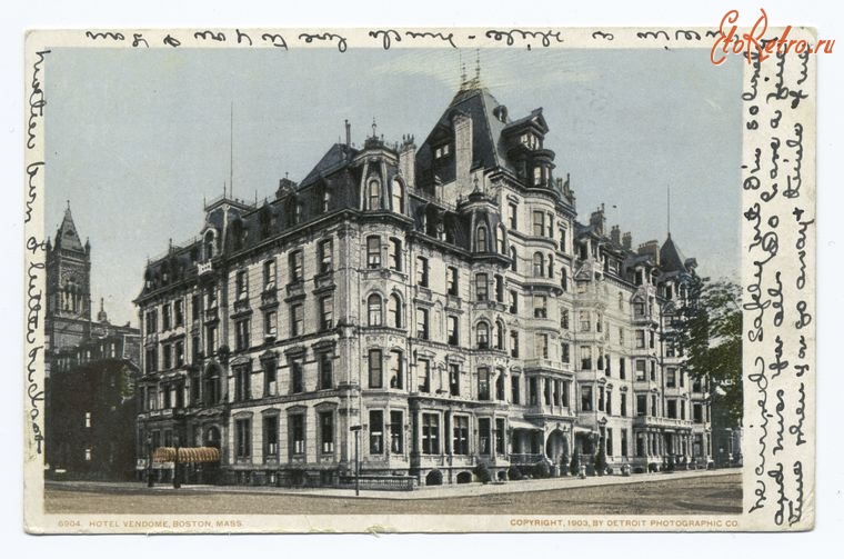 Бостон - Бостон. Отель Вандом, 1903