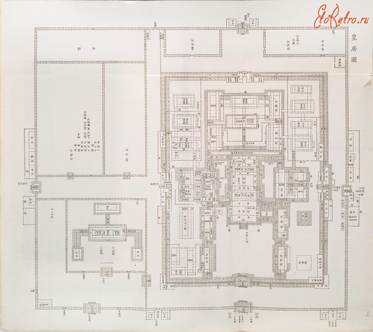Карты стран, городов - План Императорского Дворца Коке в Токио, 1908