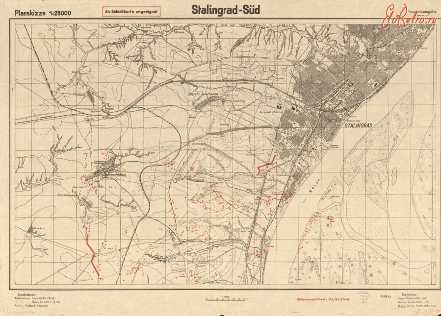 Карты стран, городов - Сталинград-Юг, карта  Сталинградской битвы