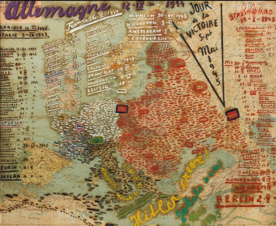 Карты стран, городов - Моше Кислинг. Карта побед союзников в 1939-1945