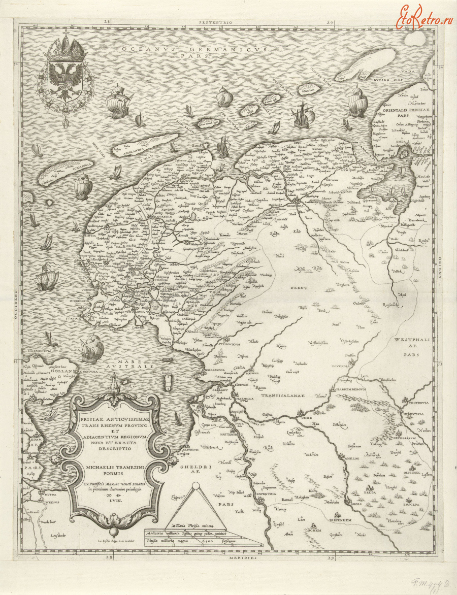 Карты стран, городов - Карта Фрисландии, Гронингена, Дренте и Оверейсела