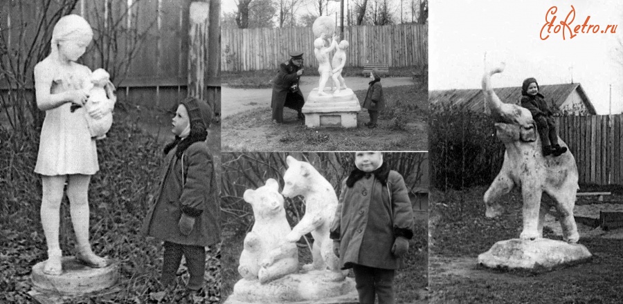 Рязань - Рязань. Скульптуры животных в Железнодорожном парке. Рядом Ж\Д детский сад.