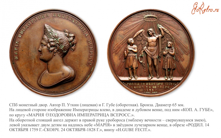 Медали, ордена, значки - Медаль «В память кончины Императрицы Марии Фёдоровны» (1828 год)