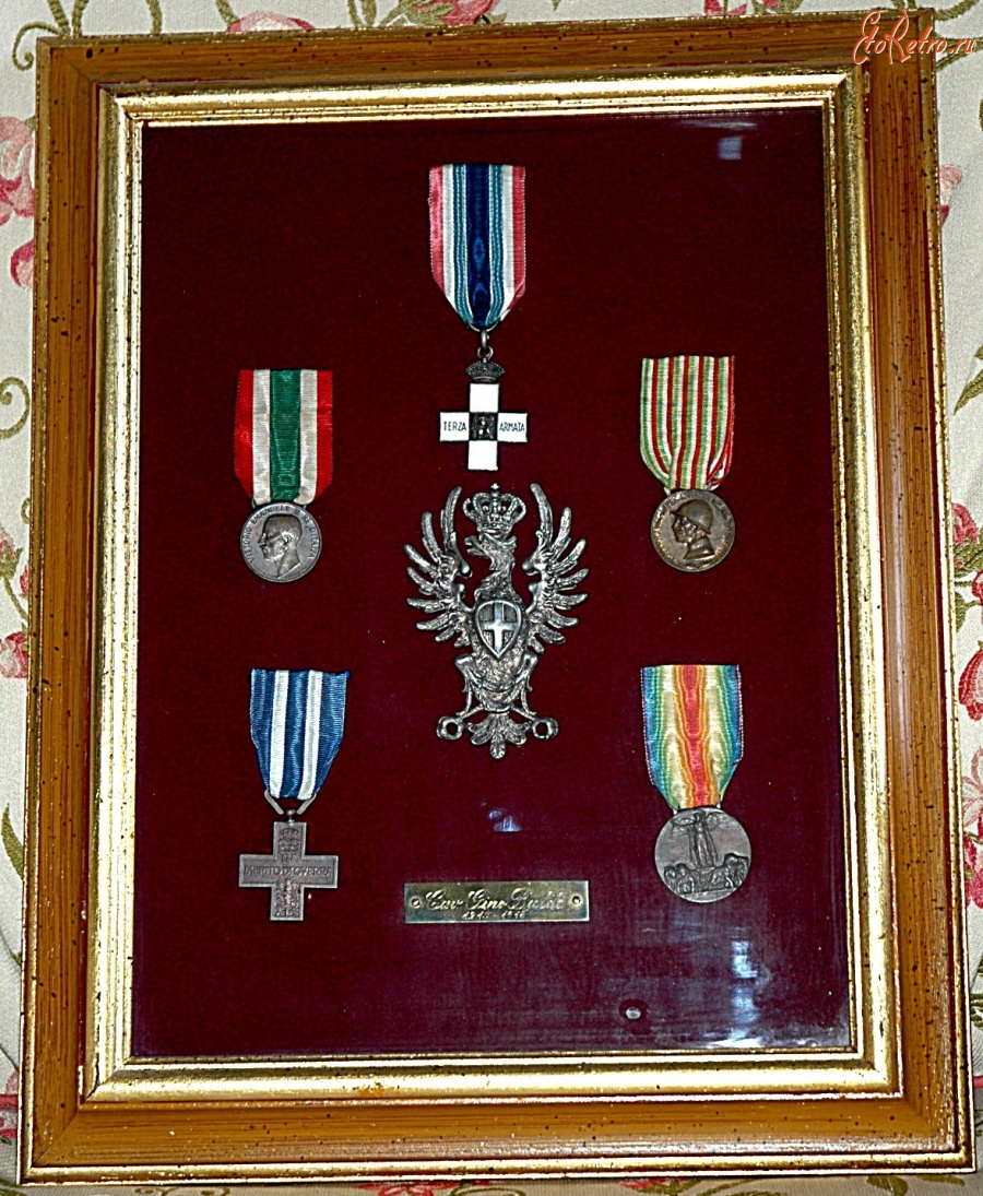 Медали, ордена, значки - Военные награды капрала Джино Бальди. Италия , 1914-1918