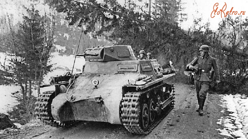 Военная техника - Легкий танк Pz.IA из состава 40-го танкового батальона специального назначения. Норвегия, апрель 1940 года