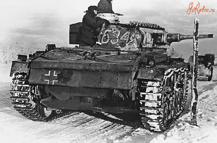 Военная техника - Pz.III Ausf.J из 6-гщ танкового полка 3-й танковой дивизии. Восточный фронт, зима 1941 года
