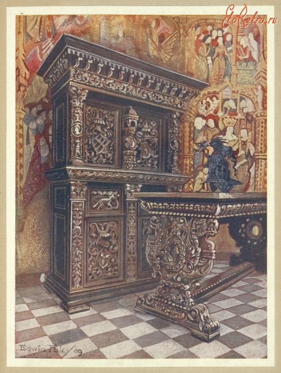 Предметы быта - История мебели. Столы, шкафы. Франция, 1500-1599
