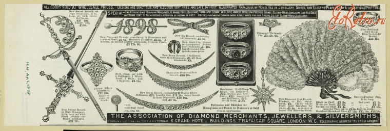 Драгоценности, ювелирные изделия - Английские ювелирные изделия, 1898. Ассоциация торговцев бриллиантами
