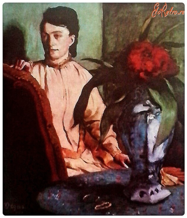 Картины - Мадемуазель Э.Мюссон (Сидящая женщина с вазой). 1872