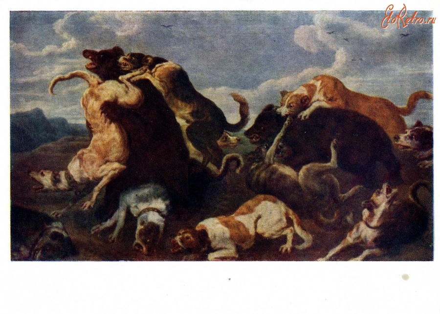 Картины - П. де Вос (1596 - 1678). Охота на медведей.