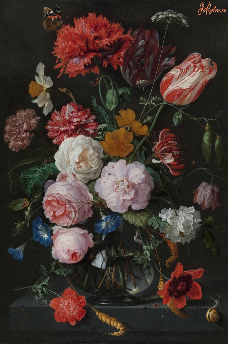 Картины - Натюрморт Цветы в стеклянной вазе