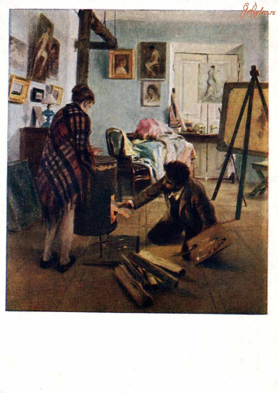 Картины - И. М. Прянишников (1840 - 1894). В мастерской художника. 1890 г.