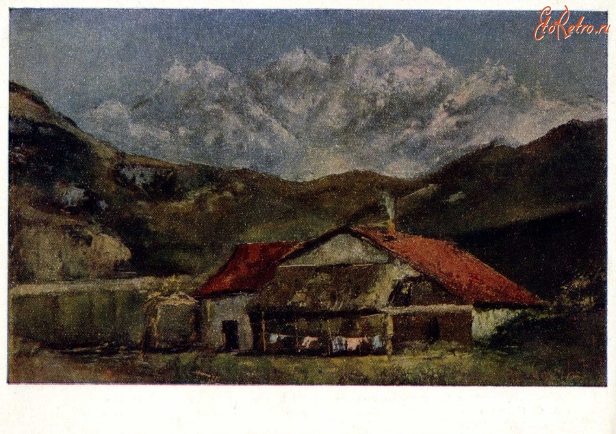 Картины - Г. Курбе (1819 - 1877). Хижина в горах.