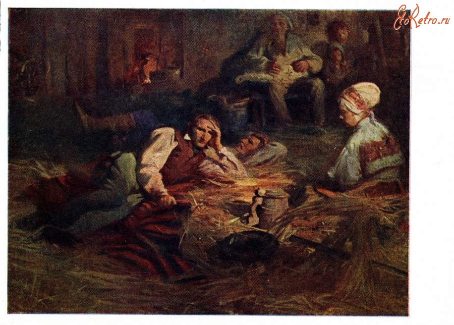 Картины - А. Ф. Вийдалепп. Ф. Р. Крейцвальд , собирающий народные сказания.