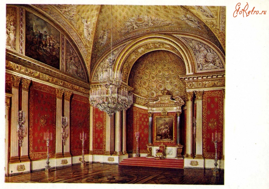 Картины - Э. Гау (1807 - 1887). Зимний дворец. Петровский зал. 1863.