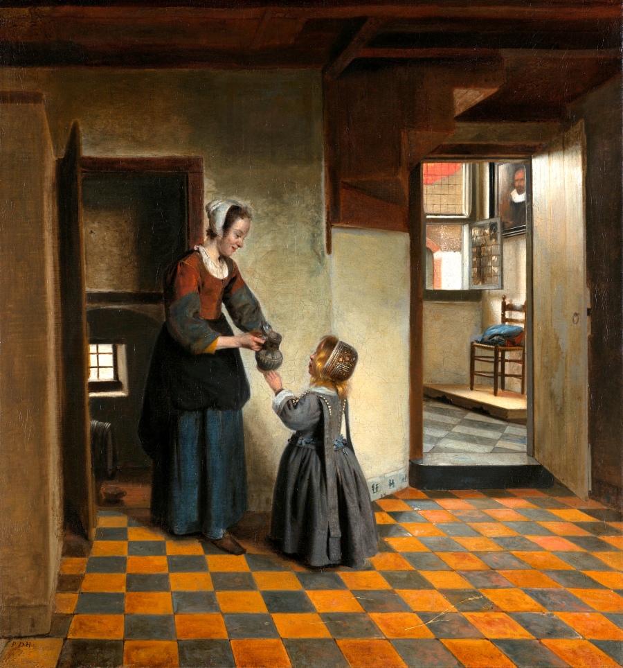 Картины - Питер де Хоох. Женщина с ребенком в чулане. 1658