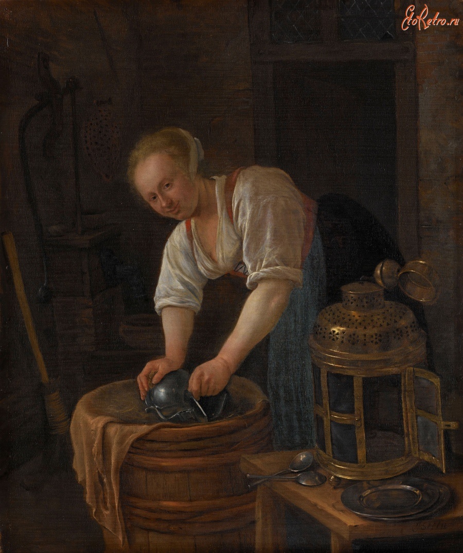 Картины - Ян Стен. На кухне, 1650-1660