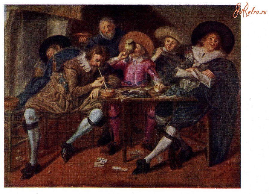 Картины - Д. Гальс (1591 - 1656). Веселое общество в таверне.