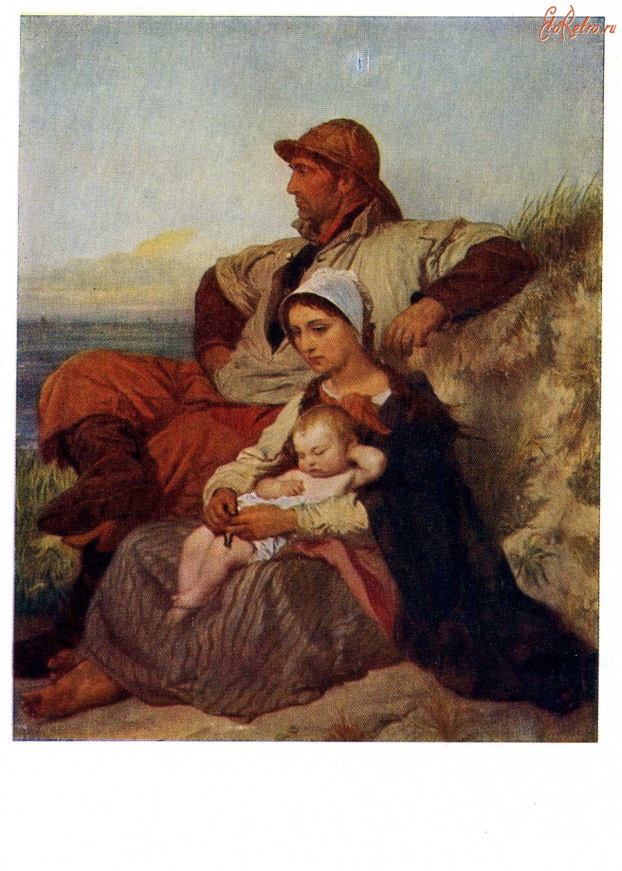 Картины - Л. Галле (1810 - 1887). Семья рыбака.
