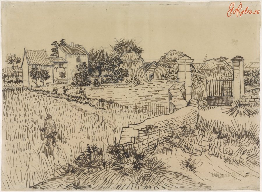 Картины - Винсент Ван Гог. Сельский дом в Провансе