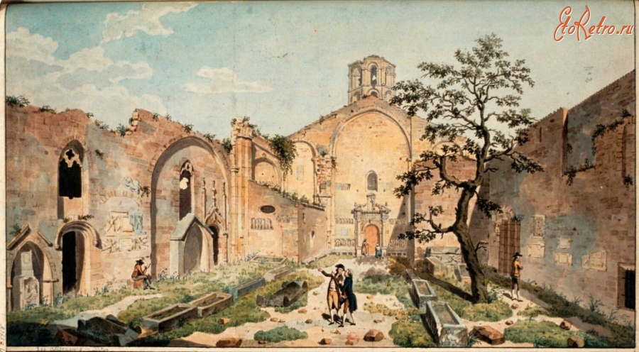 Картины - Джозеф Тасси. Руины церкви Сен Оноре де Аликамп и кладбище в Арле