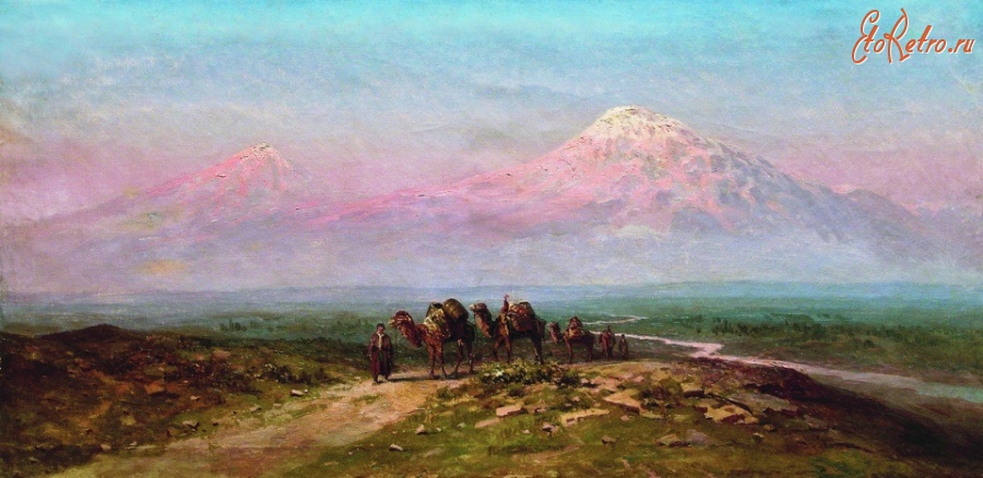 Картины - Караван верблюдов и гора Арарат